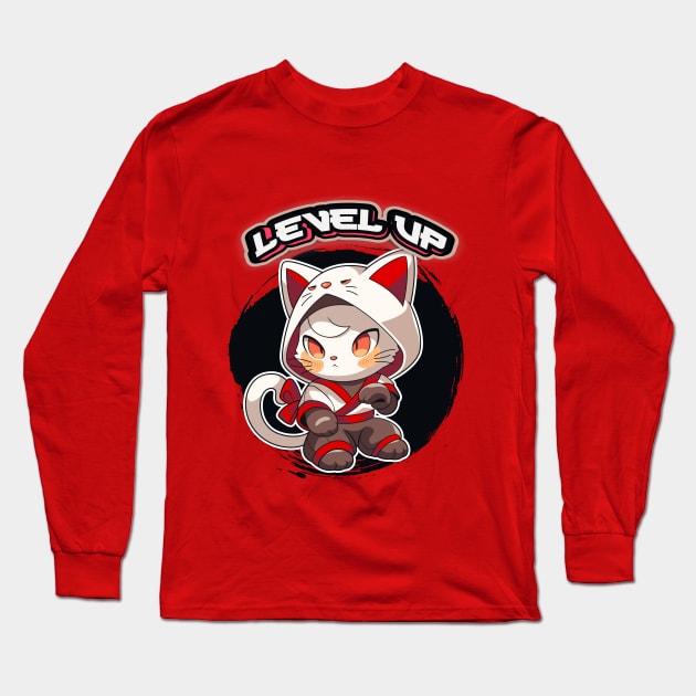 Anime Isekai Kitty Level Up! Long Sleeve T-Shirt by TEEVEETEES